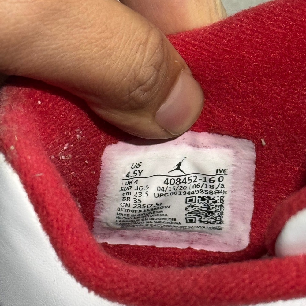 Air Jordan 4 Retro GS Fire Red White Black 408452-160 Size 4.5Y Womens 6 OG BOX - Picture 9 of 10
